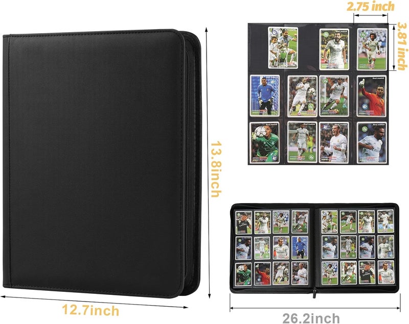 GERMUN Trading Card Binder 12 Pocket, 720 Pockets Card Binders, Card Collection Binder, Card Album Folder for MTG, TCG, Sports Cards, Game Cards (Black) - Image 2